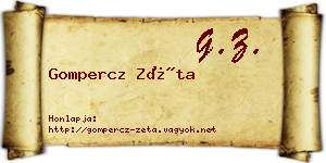 Gompercz Zéta névjegykártya